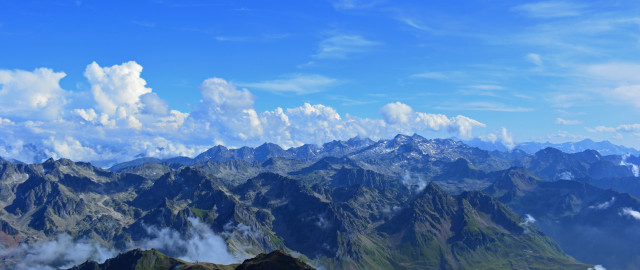 Mountain range clouds plane nature free wallpaper - medium preview image