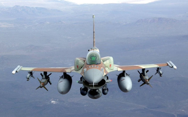 Fighter jet mountains clouds ocean free wallpaper - medium preview image