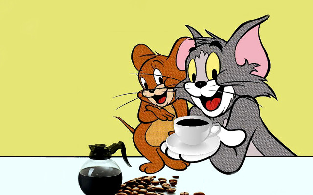Cat mouse coffee kettle cup free wallpaper - medium preview image