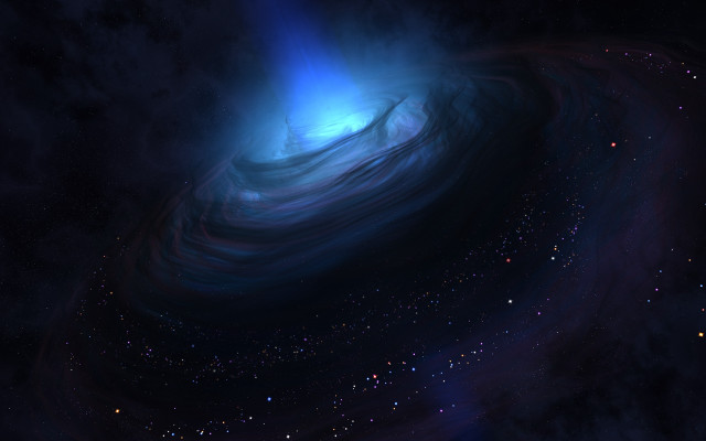 Blue cosmic hologram space aurora free wallpaper - medium preview image