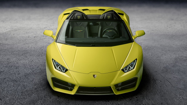 Yellow sports car top open free wallpaper - medium preview image