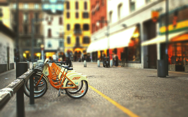 Orange bicycles florence engelbach city free wallpaper - medium preview image