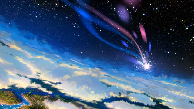 Space station shooting star earth free wallpaper - medium preview image