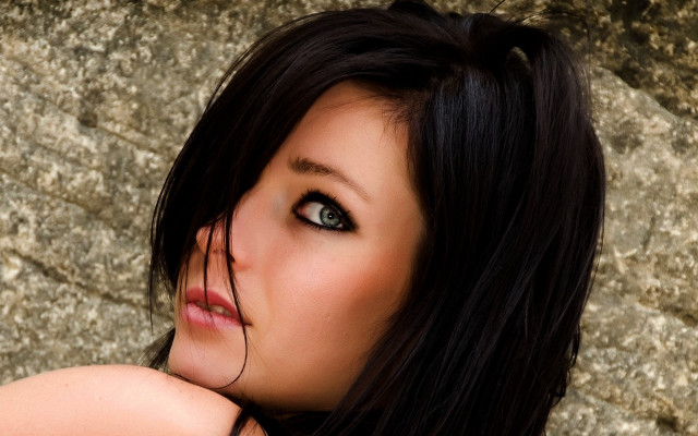 Gothic portrait black hair blue #2 free wallpaper - medium preview image