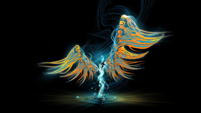 Bird wings spread fantasy airbrush free wallpaper - medium preview image