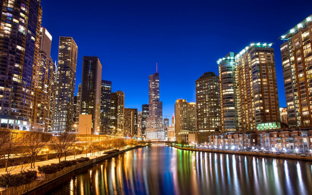 Tokyo city river night lights free wallpaper - medium preview image