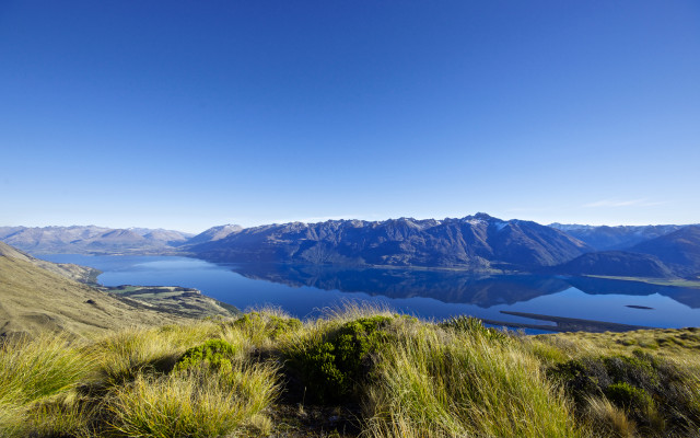 Lake mountains hilltop country side free wallpaper - medium preview image