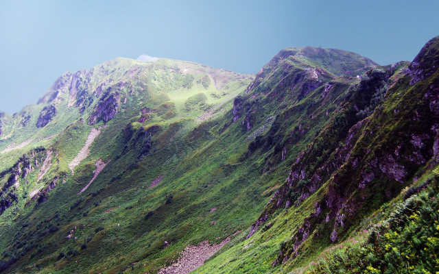 Mountain trail hikers murata range free wallpaper - medium preview image