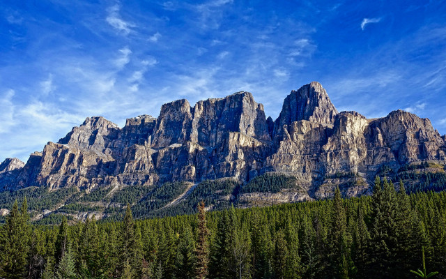 Mountain forest sky clouds castle free wallpaper - medium preview image