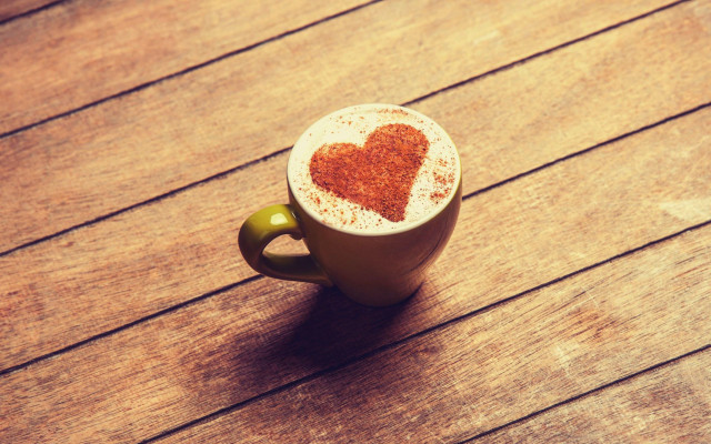 Coffee heart wood table floor free wallpaper - medium preview image