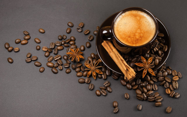 Coffee beans cinnamon spoon bowl free wallpaper - medium preview image
