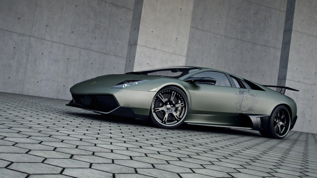 Silver sports car concrete wall #2 free wallpaper - medium preview image