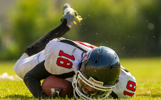 Football falling helmet field trees free wallpaper - medium preview image