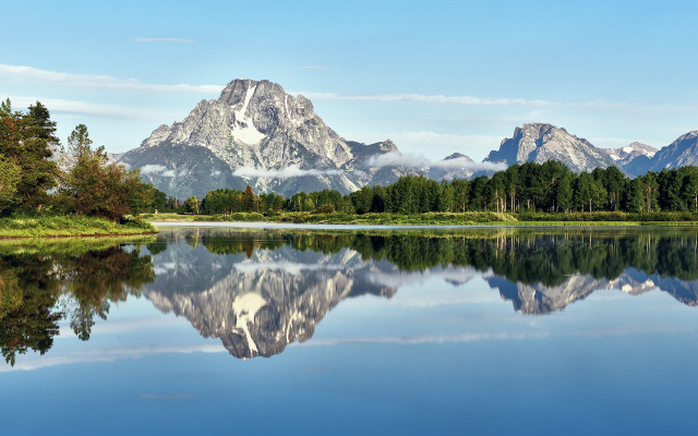 Mountain lake reflection forest sky #5 free wallpaper - medium preview image