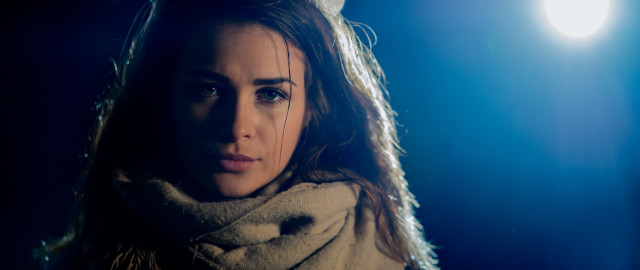 Woman scarf portrait moonlight night free wallpaper - medium preview image