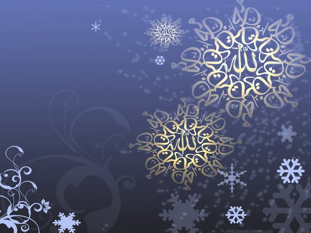 Blue white snowflakes stars sky free wallpaper - medium preview image