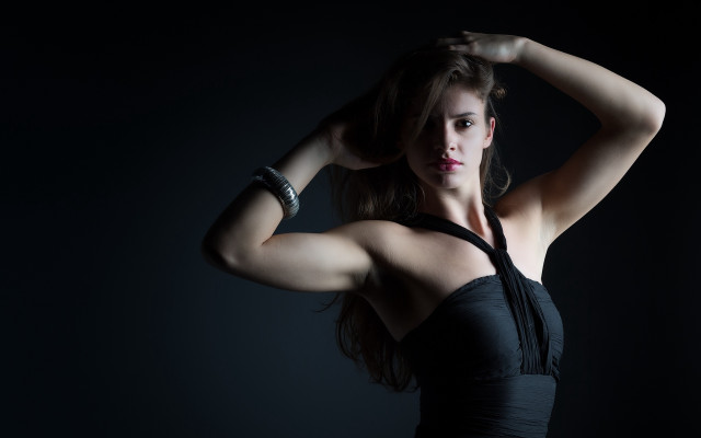 Woman blackdress posing portrait jewelry free wallpaper - medium preview image