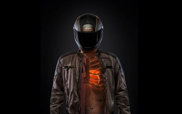 Man motorcycle helmet leather jacket free wallpaper - medium preview image