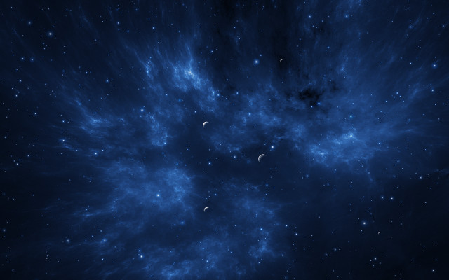 Blue black star cluster planets free wallpaper - medium preview image