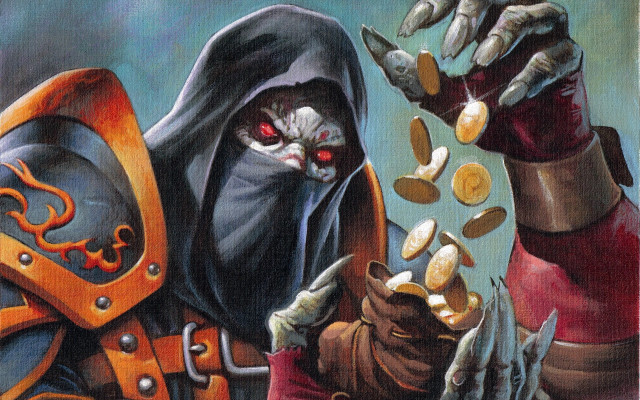 Demonic man gold coins demon free wallpaper - medium preview image