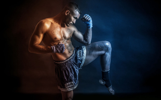 Muscular male boxing glove tattoo free wallpaper - medium preview image