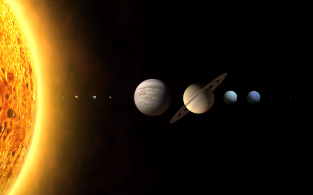 Solar system four planets sun #2 free wallpaper - medium preview image