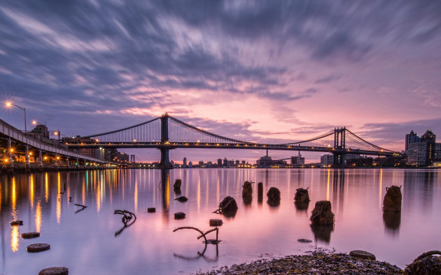 Bridge water city night lights #39 free wallpaper - medium preview image