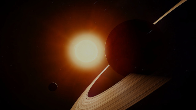 Solar system two planets sun free wallpaper - medium preview image