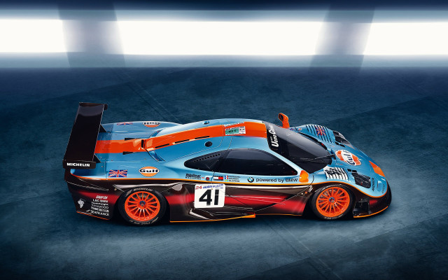 Blue orange racecar numbered superflat free wallpaper - medium preview image