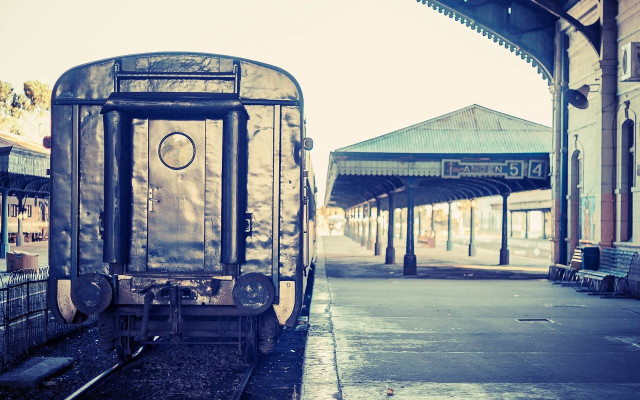 Train station night cityscape tiltshift free wallpaper - medium preview image