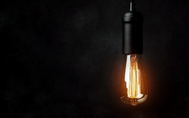 Black light bulb 3d render free wallpaper - medium preview image