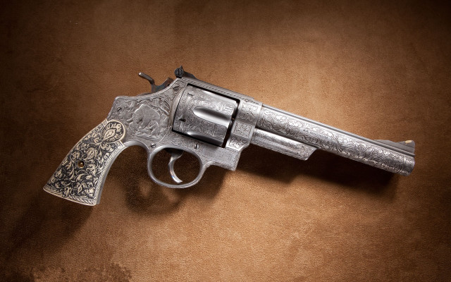 Silver revolver floral pattern black free wallpaper - medium preview image
