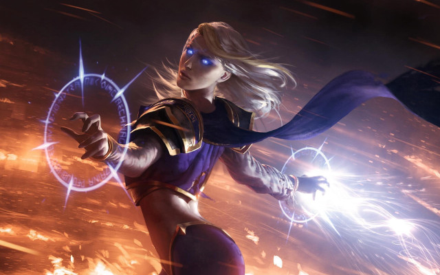 Woman costume sword firework fire free wallpaper - medium preview image