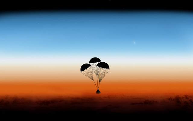 Parachutes desert sunset stars matte free wallpaper - medium preview image