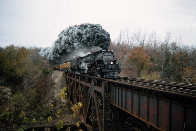 Train smoke precisionism kodachrome clark free wallpaper - medium preview image