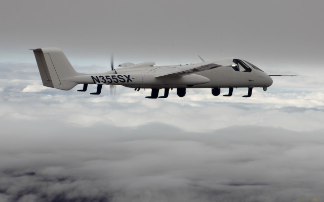 Small airplane clouds sky propeller free wallpaper - medium preview image
