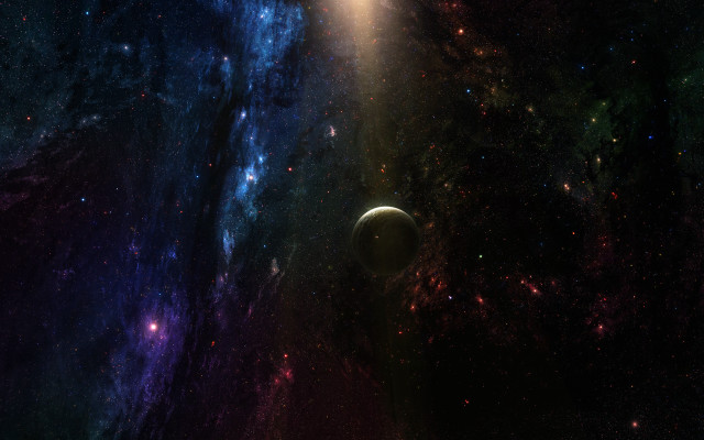 Space scene bright light distant free wallpaper - medium preview image