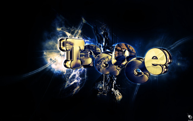 Word clock black background blue free wallpaper - medium preview image