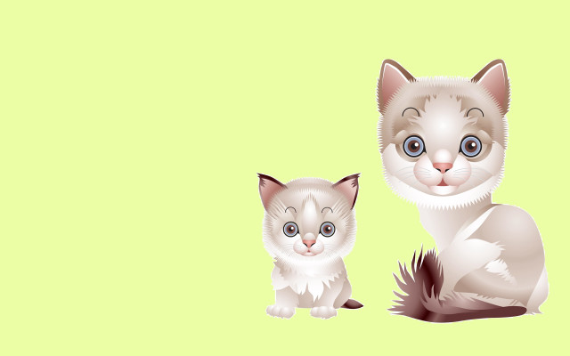 White cat green background yellow free wallpaper - medium preview image