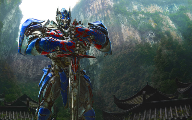 Giant robot mountain sword landscape free wallpaper - medium preview image