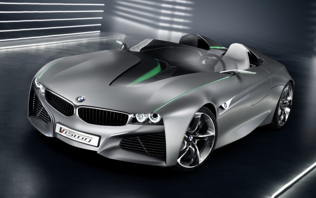 Silver car green stripe hood free wallpaper - medium preview image