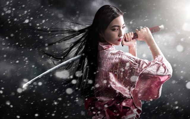 Chizuko yoshida pink dress snow free wallpaper - medium preview image