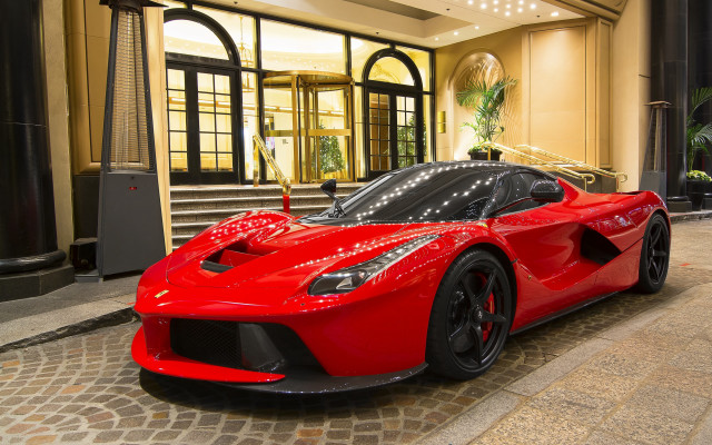 Red sports car building staircase #3 free wallpaper for desktop - medium preview image