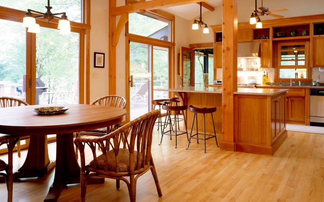 Kitchen table chairs stove refrigerator free wallpaper - medium preview image