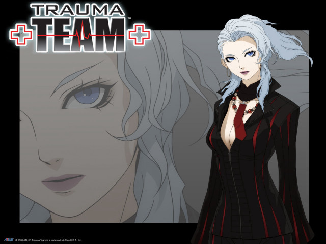 Woman black suit white hair free wallpaper - medium preview image