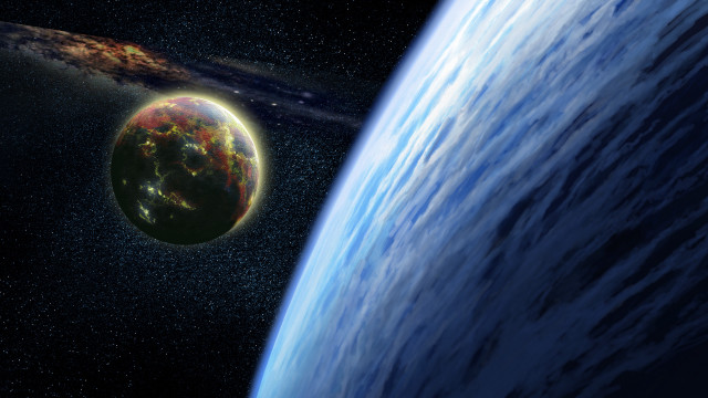 Distant star aurora rocket moonlight free wallpaper - medium preview image
