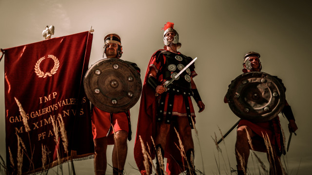 Roman armor shield flag banner free wallpaper - medium preview image