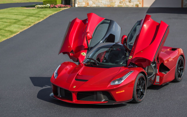 Red sports car open road free wallpaper - medium preview image