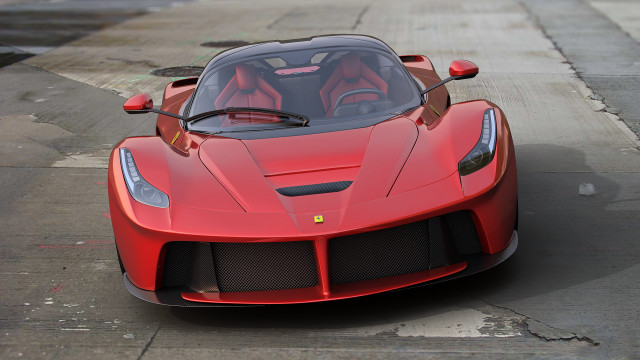 Red sports car parked street #5 free wallpaper for desktop - medium preview image