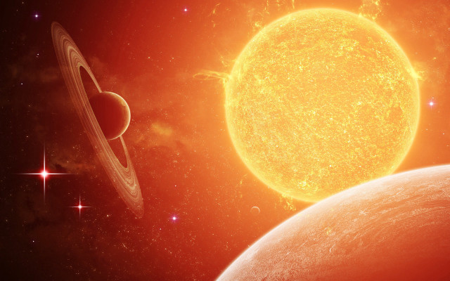 Solar system two planets star #2 free wallpaper - medium preview image